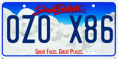 SD license plate 0ZOX86