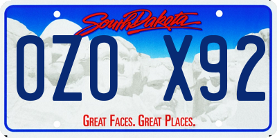 SD license plate 0ZOX92