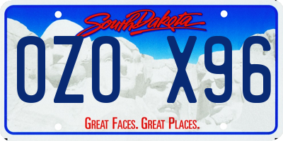 SD license plate 0ZOX96