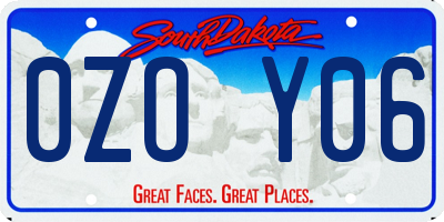 SD license plate 0ZOY06