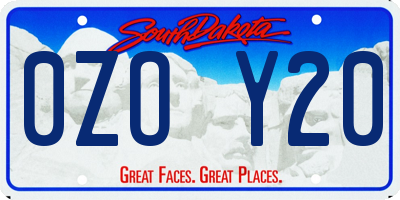 SD license plate 0ZOY20