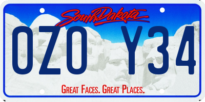 SD license plate 0ZOY34