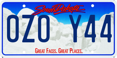 SD license plate 0ZOY44