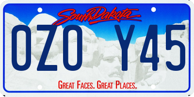 SD license plate 0ZOY45