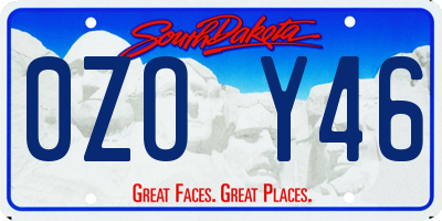 SD license plate 0ZOY46