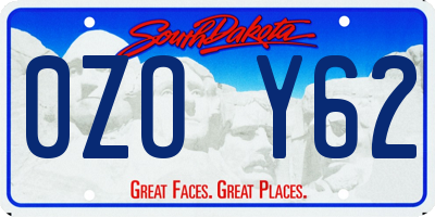 SD license plate 0ZOY62