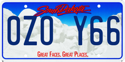 SD license plate 0ZOY66