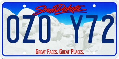 SD license plate 0ZOY72