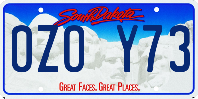 SD license plate 0ZOY73