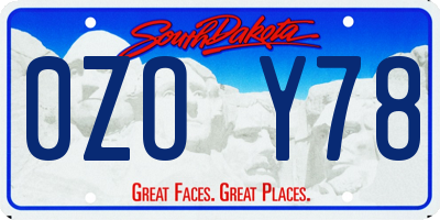 SD license plate 0ZOY78