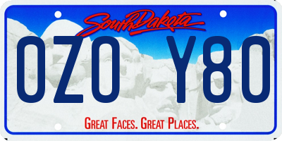 SD license plate 0ZOY80