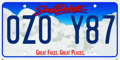 SD license plate 0ZOY87