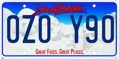 SD license plate 0ZOY90
