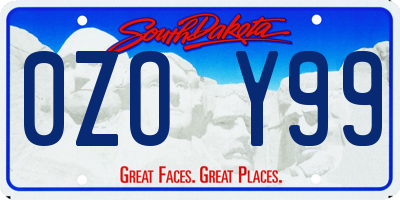 SD license plate 0ZOY99