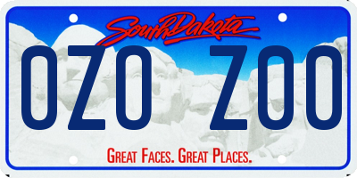 SD license plate 0ZOZ00