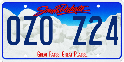 SD license plate 0ZOZ24