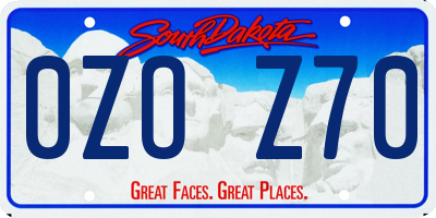 SD license plate 0ZOZ70