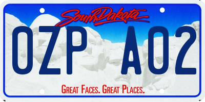 SD license plate 0ZPA02