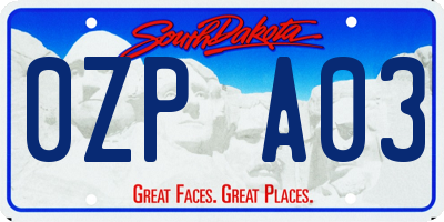 SD license plate 0ZPA03