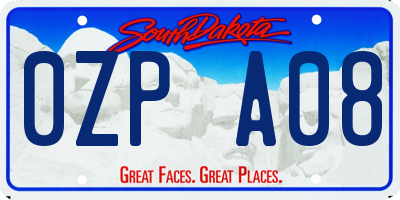 SD license plate 0ZPA08