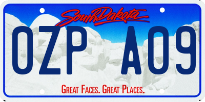 SD license plate 0ZPA09