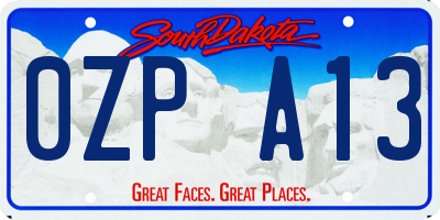 SD license plate 0ZPA13