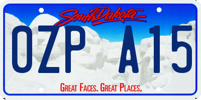 SD license plate 0ZPA15