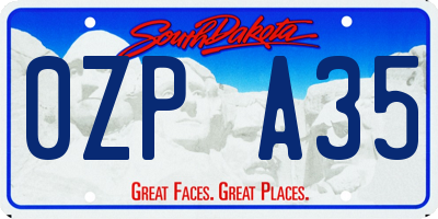 SD license plate 0ZPA35