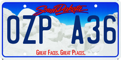 SD license plate 0ZPA36