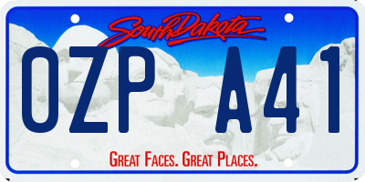SD license plate 0ZPA41