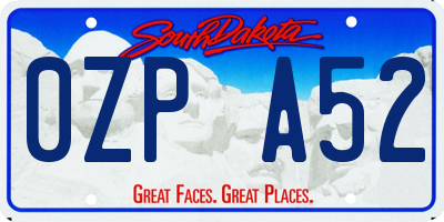 SD license plate 0ZPA52