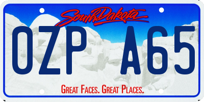 SD license plate 0ZPA65