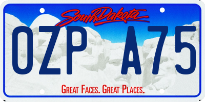 SD license plate 0ZPA75