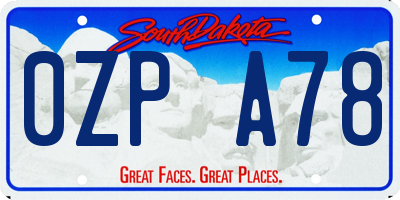 SD license plate 0ZPA78