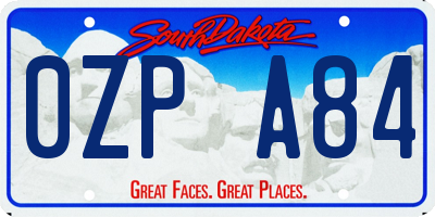 SD license plate 0ZPA84