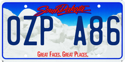 SD license plate 0ZPA86