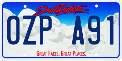 SD license plate 0ZPA91