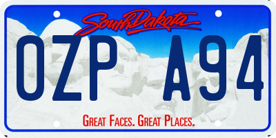 SD license plate 0ZPA94