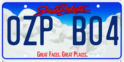 SD license plate 0ZPB04