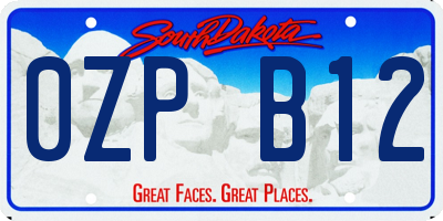 SD license plate 0ZPB12