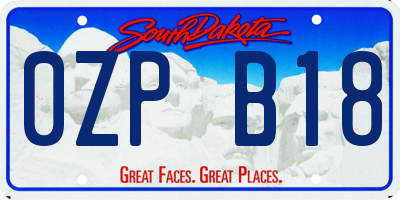 SD license plate 0ZPB18
