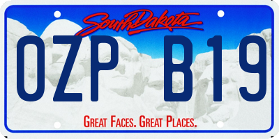 SD license plate 0ZPB19