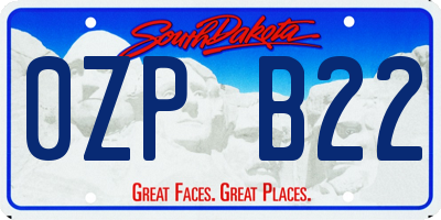 SD license plate 0ZPB22