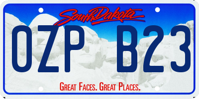 SD license plate 0ZPB23