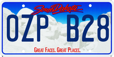 SD license plate 0ZPB28