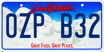 SD license plate 0ZPB32