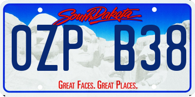 SD license plate 0ZPB38