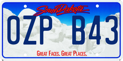 SD license plate 0ZPB43
