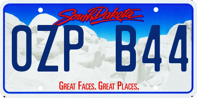 SD license plate 0ZPB44