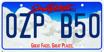 SD license plate 0ZPB50